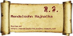 Mendelsohn Hajnalka névjegykártya